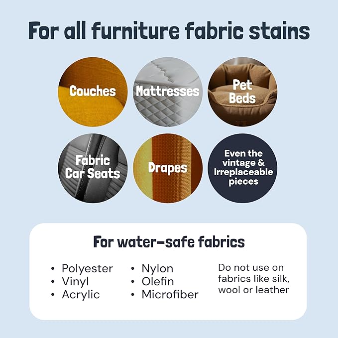 Sunny & Honey Upholstery Cleaner Spray - 32 Fl Oz, Mint - Pet & Kid Safe Stain Remover - Multi-Surface Furniture & Sofa Cleaner Spray - Fast-Drying Pet Stain Remover