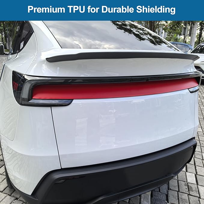 PPF Film for Tesla Model Y Juniperlliftgate Applique Wrap Sticker Exterior for Model Y Juniper Accessories Precut Protective Film Daytime Running Lights Trim Film (Red)