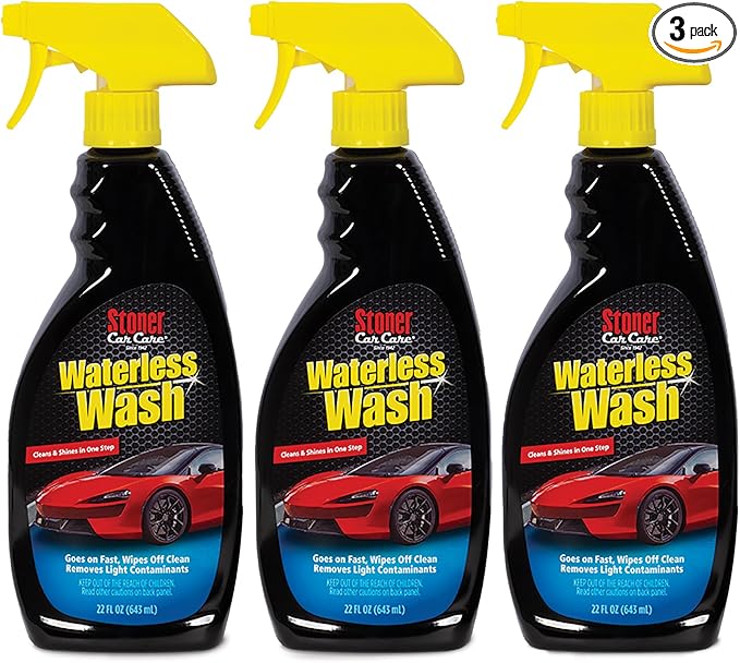 Stoner Car Care 92604-3PK Waterless Wash Car Detailing Spray – Safe, Scratch-Free Formula Quickly Cleans, Shines & Protects Cars, Trucks, Boats, Motorcycles, RVs & More – 22 Fl Oz, Pack of 3