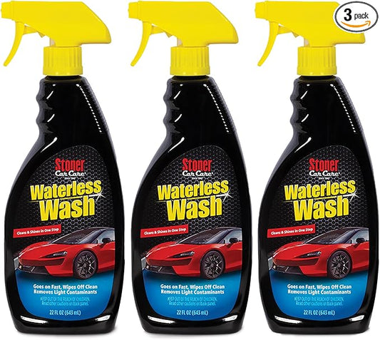 Stoner Car Care 92604-3PK Waterless Wash Car Detailing Spray – Safe, Scratch-Free Formula Quickly Cleans, Shines & Protects Cars, Trucks, Boats, Motorcycles, RVs & More – 22 Fl Oz, Pack of 3