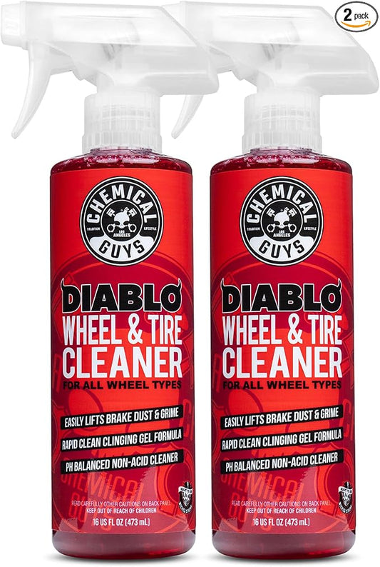 Chemical Guys Diablo Wheel Cleaner Spray - 2 Pack 16 oz Bottles, Safe on All Wheel & Rim Finishes, Sprayable Formula Removes Brake Dust, Dirt & Grime, Car Care for Trucks, SUVs, Motorcycles & RVs
