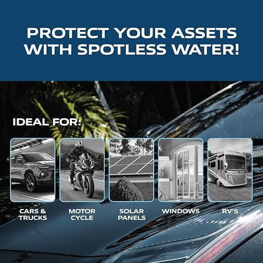Spotless Water Systems - DIC-10, Simple Window, Solar Panel, RV & Car Wash System, Works for All Vehicles, Motorcycles, Bikes, Boats, Planes, Yachts, Towel Drying Eliminated