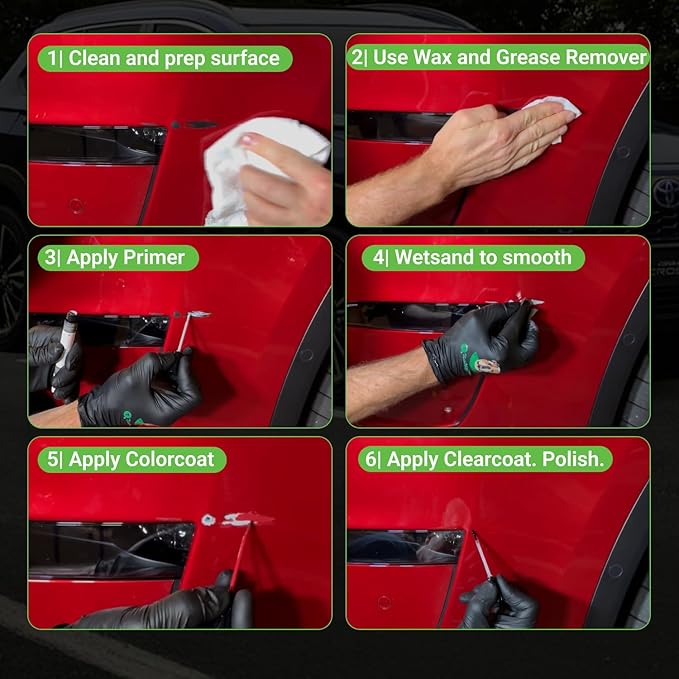 TouchUpDirect Auto Scratch Repair Brush Kit – Toyota 040 Super White Exact Match Auto Paint Kit with Car Color and Clearcoat, for Repainting and Car Paint Touch Up, Scratch Repair Kit