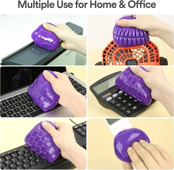 PULIDIKI Car Cleaning Gel Cleaning Putty Car Detailing Kit Car Interior Cleaner Car Slime Cleaner Dust Cleaning Supplies Car Accessories Car Gifts for Men Women Purple (2Pack)