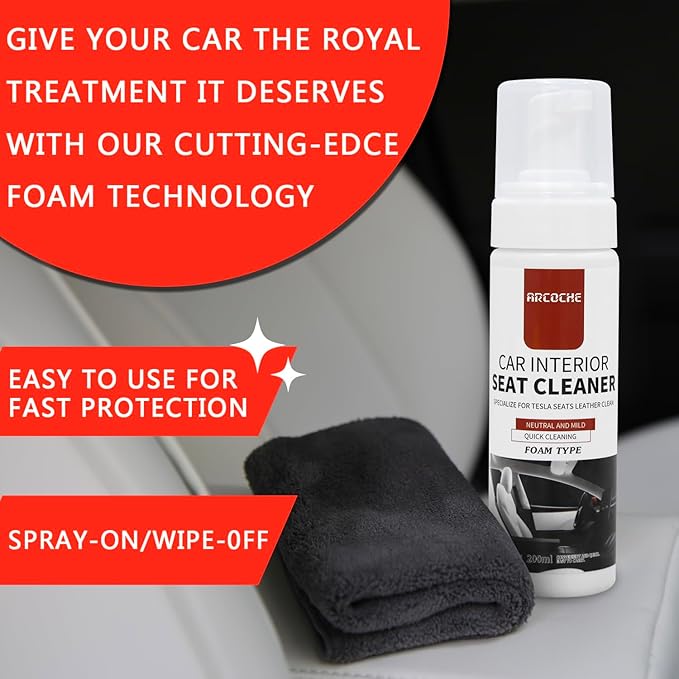 Seat Cleaner for Tesla Interior & Leather Seat Maintainer Accessories for Model Y 3 S X Door Dashboard Console Cleaning Kit