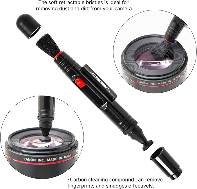 VSGO All-in-One Camera Cleaning Kit for Full Frame Sensor Cameras (24mm) Compatible with Canon, Nikon, Sony, Pentax & DSLR, Includes CMOS Swabs, Lens Pen, Air Blower & More (DKL-20F)