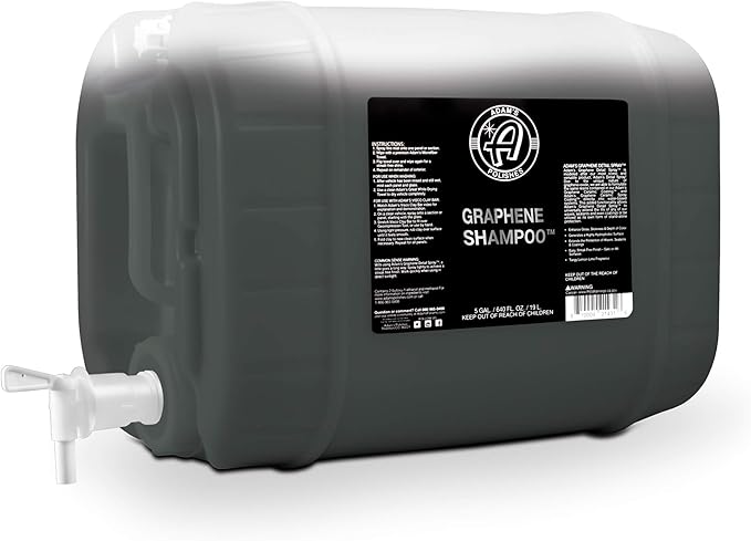 Adam's Polishes Graphene Shampoo 5 Gallon - Graphene Ceramic Coating Infused Car Wash Soap - Powerful Cleaner & Protection In One Step - pH Neutral, High Suds For Foam Cannon & Gun, Detailing Bucket