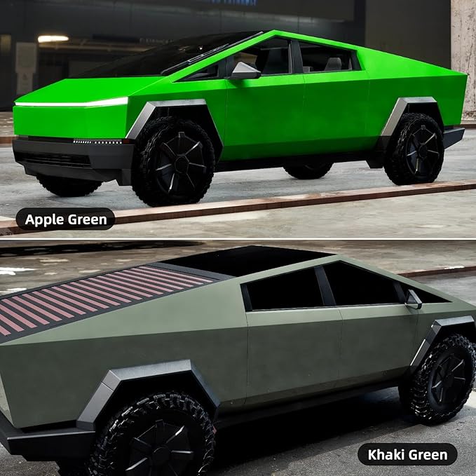 Precut Paint Protective Film for Tesla Cybertruck 2024-2026 Full Body 8.5Mil TPU PPF Color Change Film Self Adhesive Scratch Protector Exterior Accessories (Fluorescent Green)