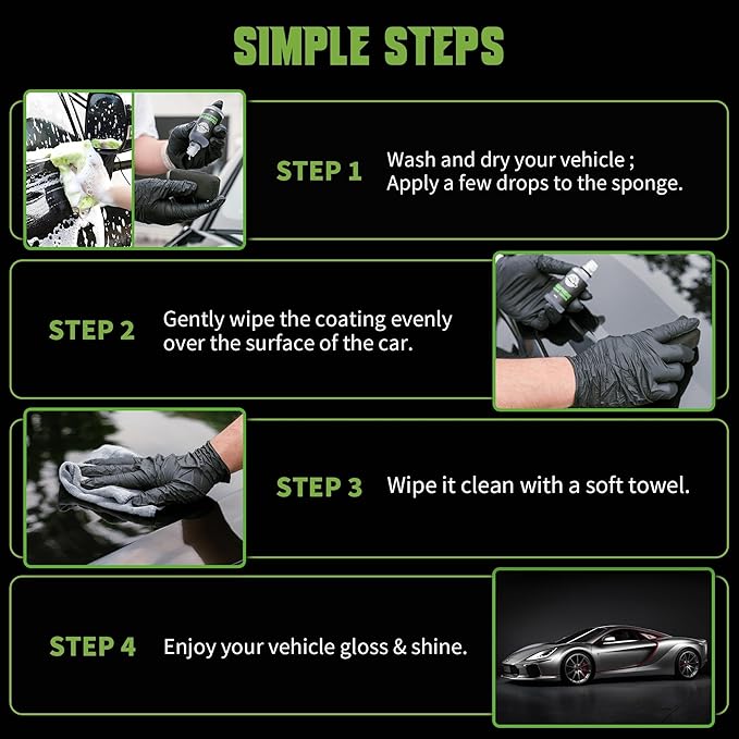[Upgraded 100ml] UV Graphene Ceramic Coating - 10H Ceramic Coating for Cars-5+ Years Protection, Hydrophobic, Scratch & UV Resistant, High Gloss Finish - Professional-Grade Car Detailing Kit