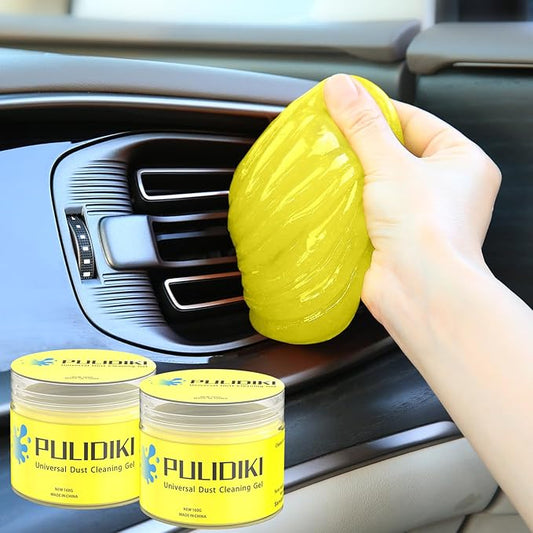PULIDIKI Car Cleaning Gel for Car Cleaning Putty Car Putty Auto Detailing Tools Car Slime Cleaner Dust Cleaning Gel for Car Interior Cleaner Car Accessories Keyboard Cleaner Yellow (2Pack)