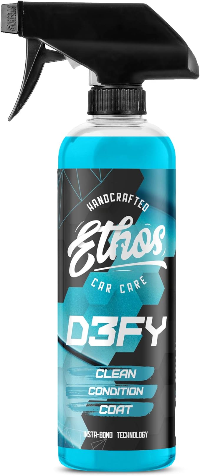 Ethos Defy - 3 in 1 Ceramic Coating - Waterless Car Wash Spray & Wax - Car Wax Spray Rnseless Wash - Hydrophobic Top Coat - Polish & Polymer Paint Sealant Protection - with Insta-Bond Technology