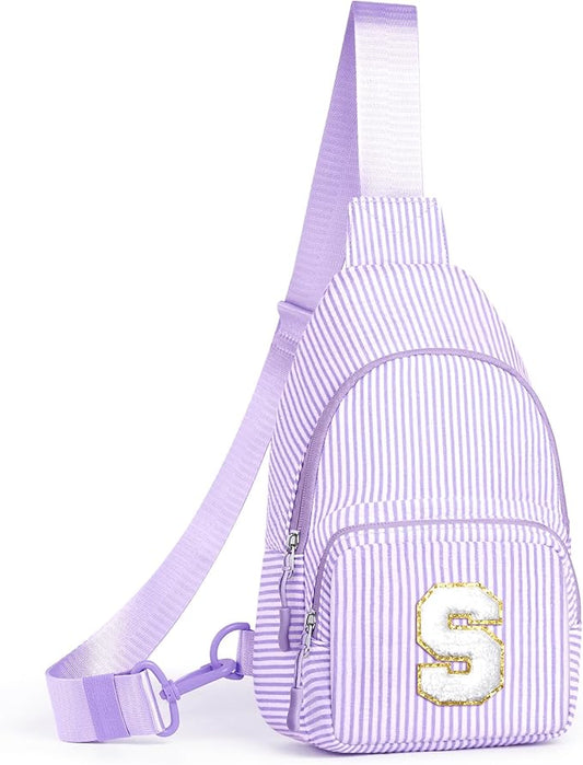 YOOLIFE Personalized Gifts For Teenage Girls Initial Sling Bag Gift for Women Teen Girls Birthday Gift for 11 12 13 14 15 16 Years Old Teen Girl Gifts Trendy Stuff Crossbody Fanny Bag Pack (Purple S)