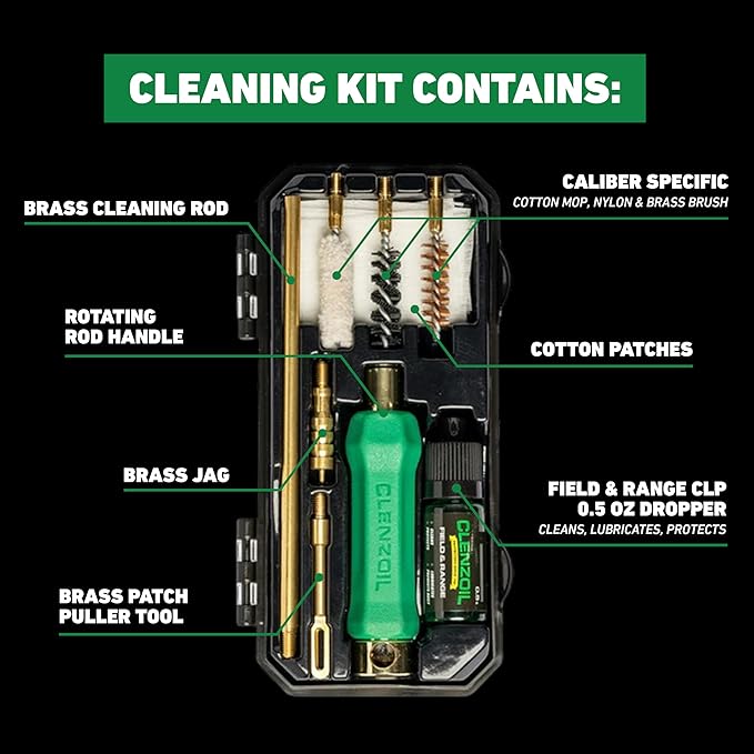 CLENZOIL Field & Range Pistol Basics Cleaning Kit | Complete Handgun Cleaning Set