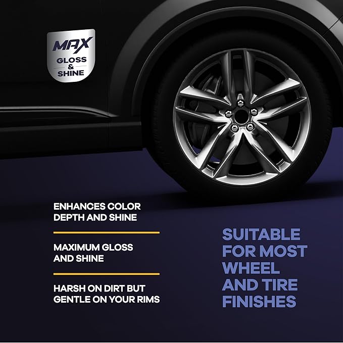 Wheel Cleaner (1 Gallon) - Non Acid Rim Cleaner - All in One Wheel and Tire Cleaner for Car Detailing - Made in USA Tire Cleaner Spray - Removes Brake Dust, Oil, Dirt, Light Corrosion