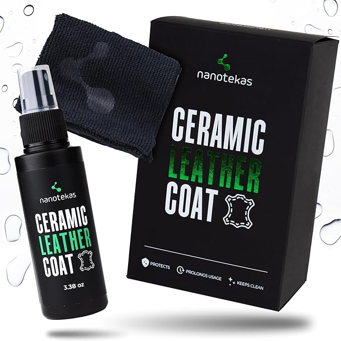 Premium Ceramic Leather Coating – Professional Leather Shield & Protector for Car Seats, Tesla Vegan Leather, Interior, Furniture, Shoes – Nano Technology Long-Lasting Leather Care