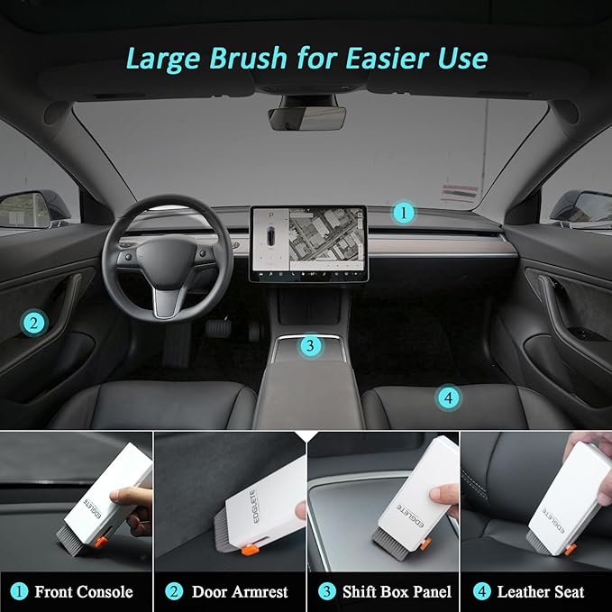 Car Screen Cleaner Spray and Wipe, Car Interior Cleaner Detailing Kit Screen Cleaning Tool for Touchscreen Display Dashboard, Car Detailing Brush for Tesla Jeep BMW Honda Benz Chevy