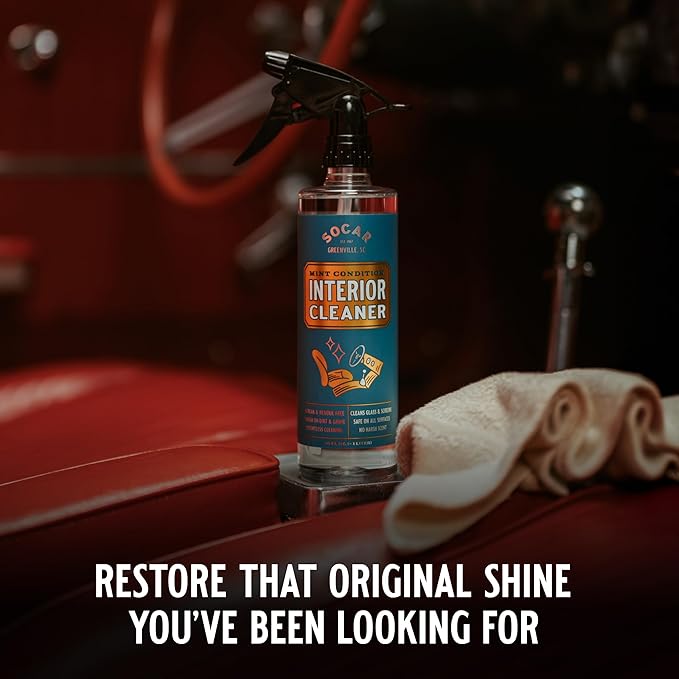 SOCAR Mint Condition Interior Car Cleaner 16 fl oz. Professional Grade for Dirt, Dust, and Grime from All Surfaces, Plastic, Vinyl, Leather, Carpet, Glass. For Car, RV, Boat.