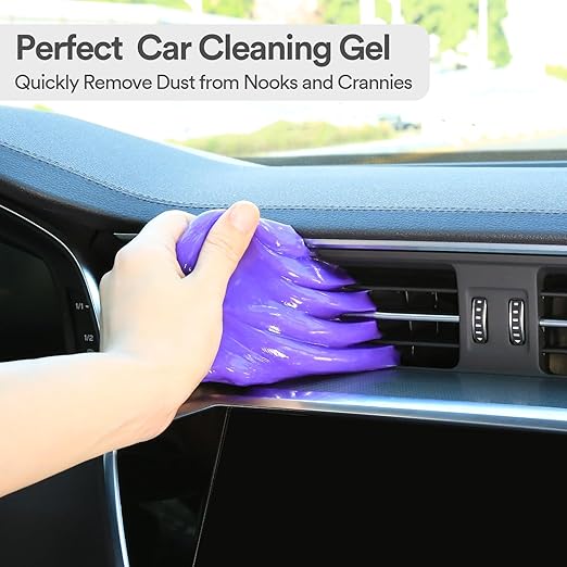 PULIDIKI Car Cleaning Gel Clean Putty, Universal Car Interior Cleaner Slime, Perfect Cleaning Kit Supplies, Auto Detailing Tools Accessories, Dust Remover Gifts for Men Women Purple