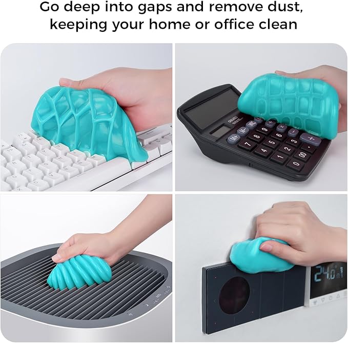 ColorCoral 2Pack Car Cleaning Gel Universal Dust Cleaner for Car Vent Keyboard Cleaning Detailing Slime Putty Cleaning Kit Car Accessories, Gifts for Adults Men Women Kids Teens