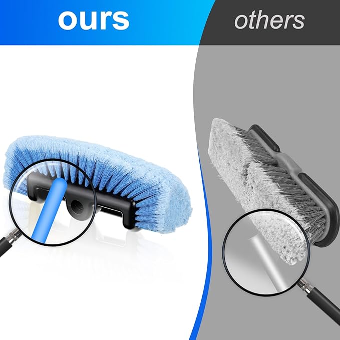 Tanlade 2 Pcs Car Wash Brush Head with Soft Detailing Bristle Flow Through Car Cleaning Brush Exterior Wash Equipment for Auto Truck RV Boat Camper(12 Inch,Blue)