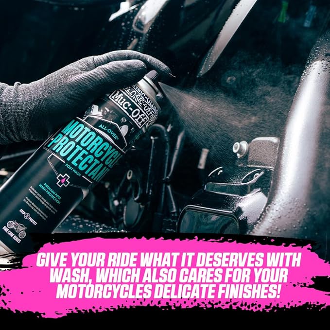 Muc-Off Motorcycle Waterless Wash & Protectant Kit - Motorcycle Cleaning Kit, Motorcycle Detailing Kit - Includes Waterless Wash and Protection Spray