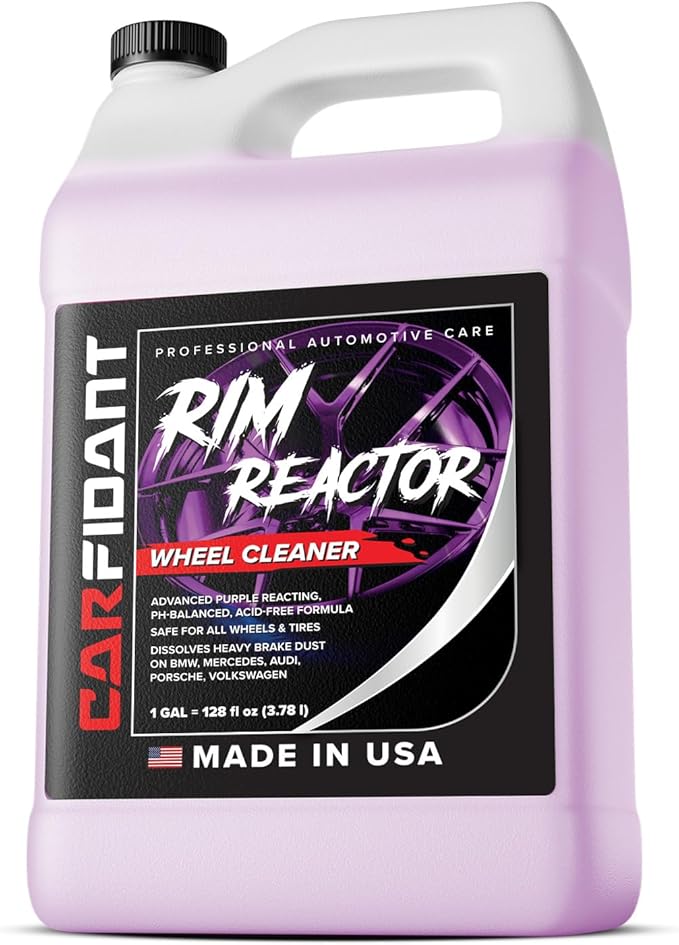 Rim Reactor Wheel Cleaner Spray – Gel Concentrated Formula – Removes Brake Dust, Grime & Dirt – Non-Acid, pH Neutral – Safe for Alloy, Aluminum, Chrome & Black Wheels – Rim Care Solution – Gallon