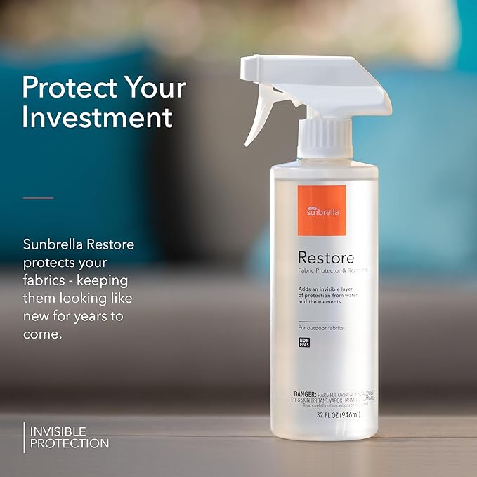 Sunbrella Restore Fabric Protector | Water-Repellent Spray for Outdoor Fabrics | Easy Use, Non-PFAS | Protect & Restore Upholstery | 32 fl oz