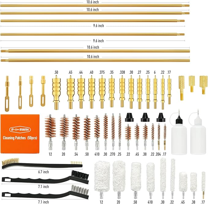 Universal Gun Cleaning Kit for All Caliber Pistol Rifle Handgun Shotgun Hunting Cleaning Kit with Brass Rods and Tough Carrying Case, Gun Accessories Gifts for Men