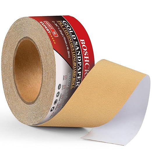 180 Grit PSA Longboard Sandpaper, 20-Yard Long Continuous Roll 2-3/4" Wide Self-Adhesive Sanding Paper for Auto Body Woodworking Metalworking