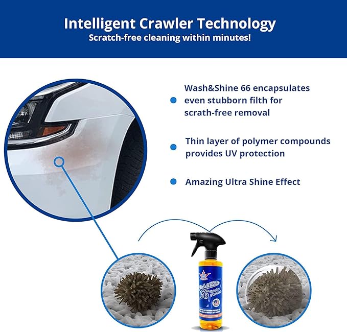 Shinykings California Wash&Shine 66 | WATERLESS Motorcycle Cleaner | Motorcycle and Car Wash&Wax | All Surfaces | Bike Polish | Chrome Cleaner | Multipurpose Detail Spray (16 fl.oz Orange)