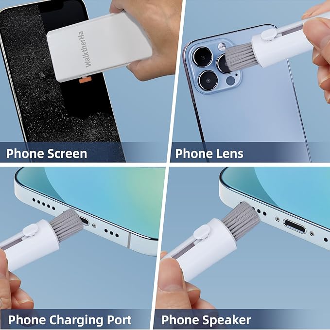 Keyboard Cleaner Laptop Cleaning Kit, All in One Keyboard Cleaning Kit with Car Screen Cleaner Spray, Retractable Detailing Brush for Phone iPhone Computer PC MacBook Airpod Camera Lens Elecitroncs