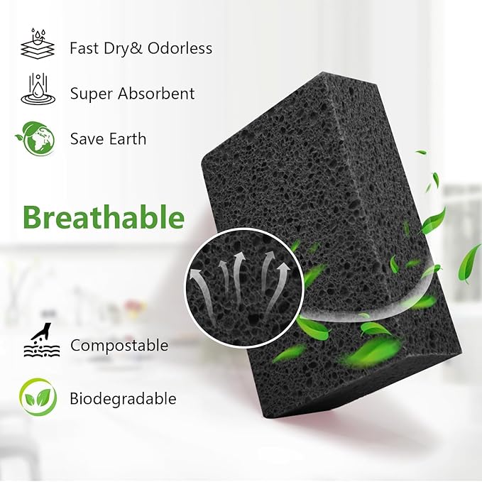 Windshield Cleaner Tool - Car Interior&Exterior Window Cleaning Kit with Extendable Handle & 4 Microfiber Pads and Thick Large Wash Sponge, Auto Glass Wiper Brush Kit for Cars Home (7pcs, Grey)