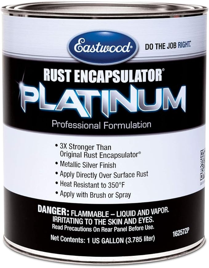 Eastwood Rust Encapsulator Platinum Gallon | UV Resistant Aluminum Finish Rust Preventive Coating | Easy Apply High-Tech Formula Automotive Paint to Stop Rust | Rust Remover for Metal Structures
