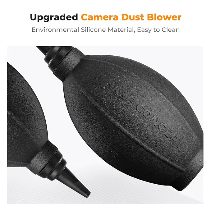 K&F CONCEPT 4-in-1 Camera Lens Cleaning Kit with Lens Cleaning Pen, Camera Air Blower, Microfiber Cleaning Cloth, Lens Cleaner Kit for Canon Nikon Pentax Sony DSLR Camera Lens Filter Cell Phones