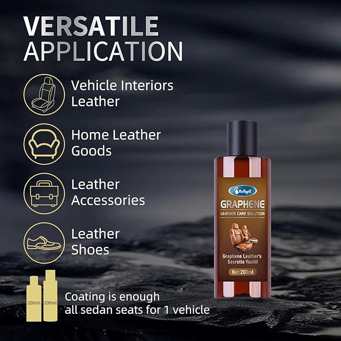 AirTighT Graphene Leather Conditioner and Leather Care,Non-Toxic Will Not Darken Leather,Safe of Leather Apparel, Furniture,Shoes, Auto Interiors, Bags