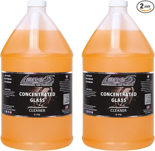 LANE'S Concentrated Auto Glass Cleaner | Tint-Safe Car Windshield, Window Cleaner | Removes Automotive Smoke Film, Fingerprints, & Smudges | Streak-Free, Safe for All Glasses | 128oz, 2 Pack