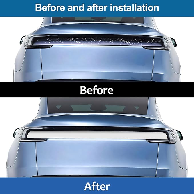 PPF Film for Tesla Model Y Juniperlliftgate Applique Wrap Sticker Exterior for Model Y Juniper Accessories Precut Protective Film Daytime Running Lights Trim Film (White)