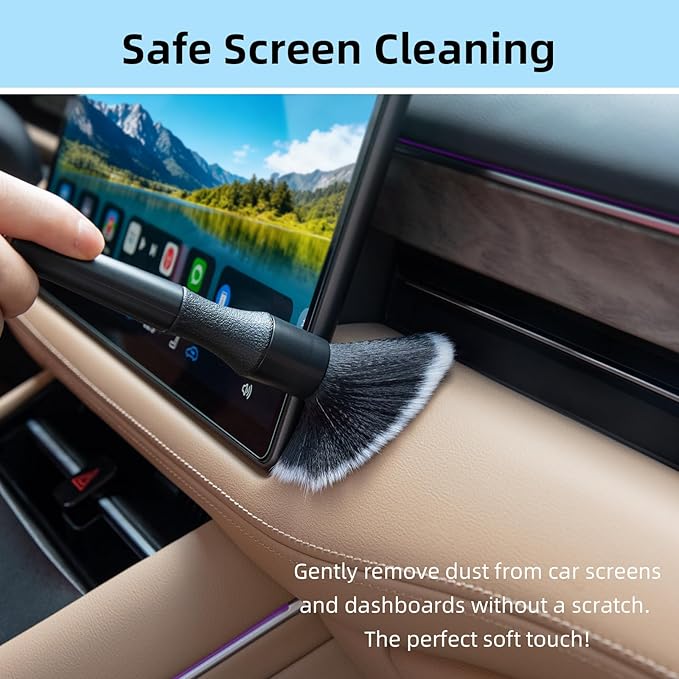 TICARVE Car Interior Detailing Cleaning Kit-10Pcs Car Screen Cleaner,Clean Gel, Detailing Brush, Cleaning Tools for Car, Keyboard and Interior Cleaning