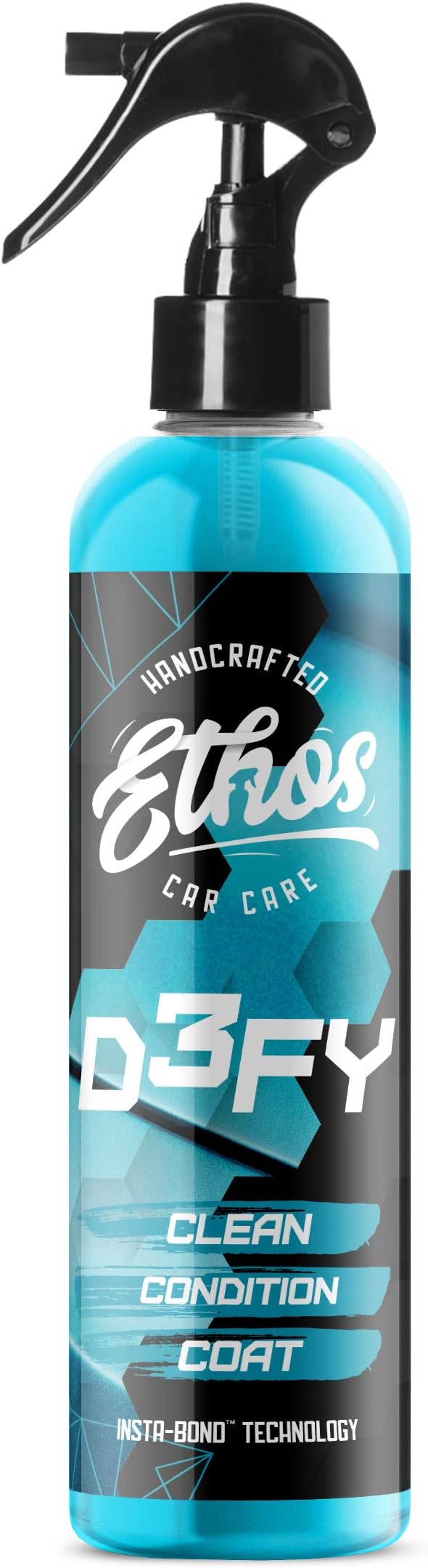 Ethos Defy - 3 in 1 Ceramic Coating - Waterless Car Wash Spray & Wax - Car Wax Spray Rnseless Wash - Hydrophobic Top Coat - Polish & Polymer Paint Sealant Protection - with Insta-Bond Technology