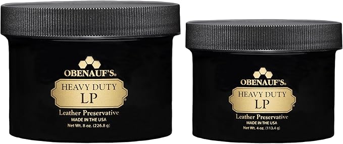 Obenauf's Heavy Duty LP Leather Preservative (4oz)- All Natural Beeswax Oil Conditioner- Rejuvenate Restore & Preserve Sunfaded or Cracked Boots Jackets Saddles Car Auto Upholstery Furniture- USA Made