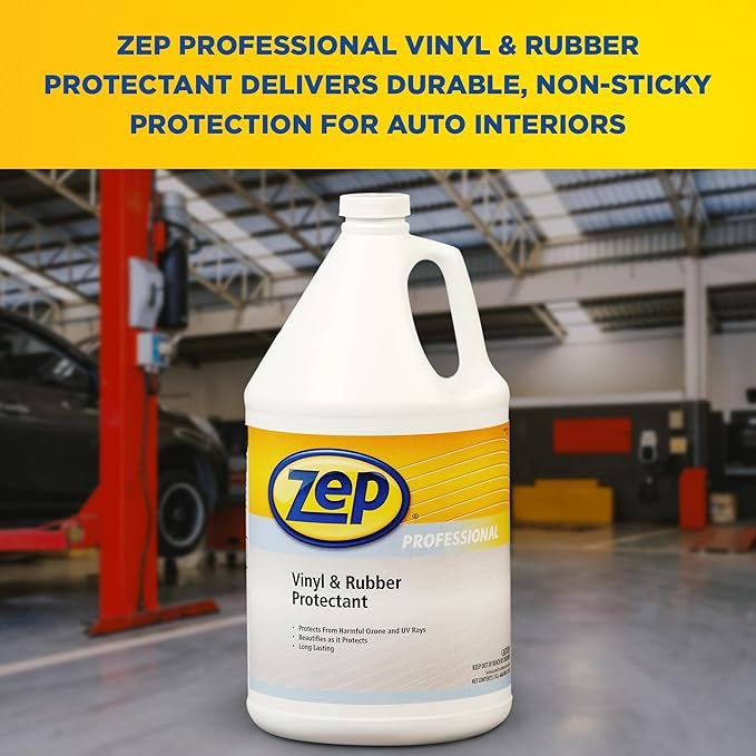 Zep Professional Vinyl and Rubber Protectant - 1 Gallon (Case of 4)- 1041479 - Resist the Effects of Harmful Ozone and UV Rays, For Boat, Seats, Upholstery