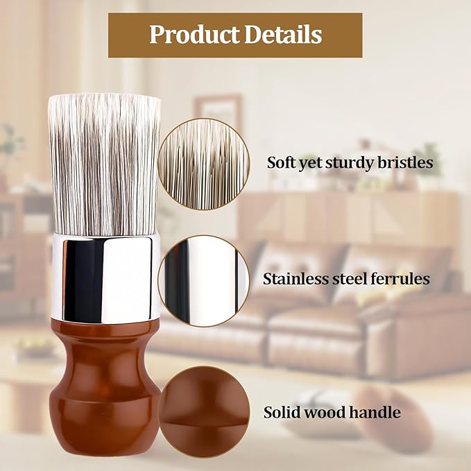 Salve Brush for Furniture, Wood Furniture Brush,Soft Bristles Wood Repair Clean Brush,Salve Wax Brushing Tool for Furniture Home Leather