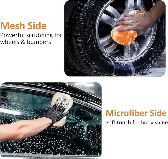 9Pcs Car Wash Detailing Kit Cleaning Kits,with Wash Mitt Wax Applicator Pad Tire Brush Sponge Microfiber Cleaning Cloths Glass Cleaning Cloth Car Cleaning Tools Kit for Interior, Exterior, Wheels