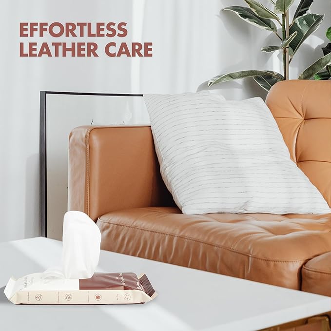 Swanky Leather Wipes - Leather Cleaner and Conditioner for Purses, Shoes, Furniture Polish & Car Seats, Prevents Fading & Cracking, Restores Softness & Shine - Soft Wipes, 30 Count