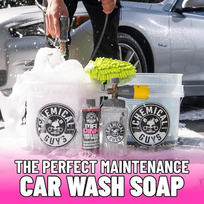 Chemical Guys Mr. Pink Car Wash Soap - 128 oz Super Suds Foaming Car Wash Soap for Cannon, Blaster, or Bucket Washing - pH Balanced, Safe on Wax, Sealant, Ceramic, and Clear Coat Finishes