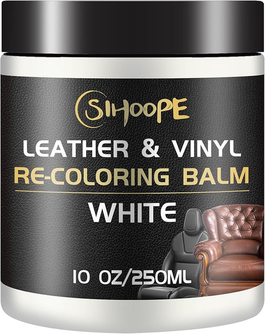 White Leather Recoloring Balm, Leather Repair Kit for Furniture,Leather Dye Couch Paint and Repair,Leather Scratch Remover,Leather Color Restorer for Couches Car Seats Purses Shoes
