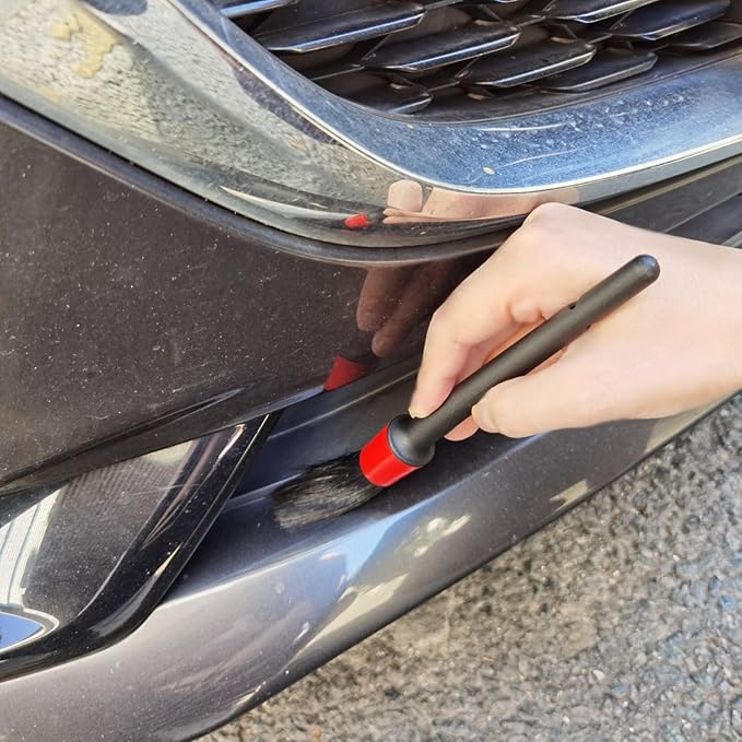 Car Detailing Brush Set of 5 - Soft Boar Hair, Car Wash Brush, Wheel Cleaner Brush, Car Dust Brush, Car Interior Leather Seat and Vent Brush, Car Detailing Kit