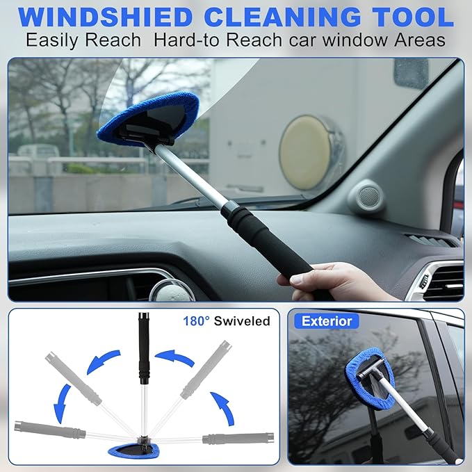 Viewsun Windshield Cleaner Tool, 14Pcs Car Interior Cleaning Kit, Car Detailing Kit Interior Cleaner, Car Detailing Brushes, Car Cleaning Gel, Inside Cleaning Supplies Accessories for Women Men