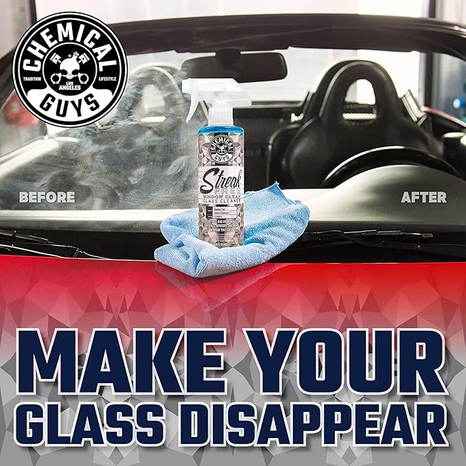 Chemical Guys Streak Free Window Cleaner – Ammonia-Free Glass Cleaner for Crystal Clear Clarity, Safe on Tint, Mirrors, Touchscreens, Windshields, and Chrome, 32 fl oz