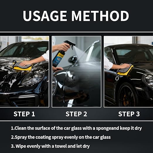 Car Coating Spray, 2pack SOPAMI 3-in-1 High Gloss Polish Scratch Remover, Waterless Car Wax Spray for Shine Protection, Nano Hydrophobic Quick Detailer for Paint, Glass, Plastic Metal Surfaces